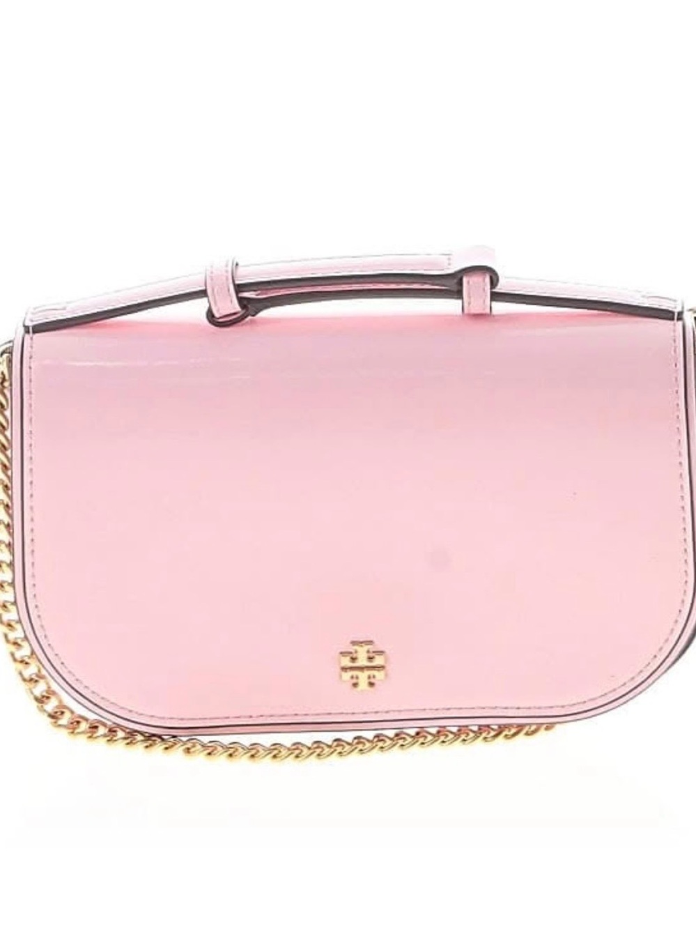 Tory Burch Blush Pink Leather Chain Saddle Crossbody new whiteout tag